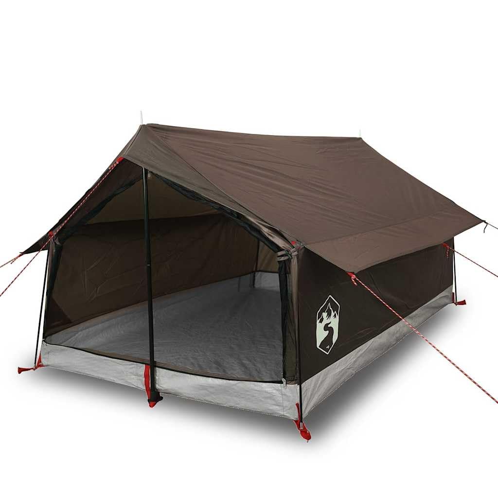 Tente de Camping 2 Personnes Canadienne en Polyester, Tente de Randonnée Légère avec Sac de Transport pour Bivouac et Camping Vert Olive 200 x 124 x 98 cm