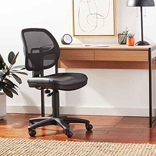 Work Smart Office Star Em Series Screen Back Office Task Chair With Built-In Lumbar Support And Adjustable Back, Black Vinyl #TOP6