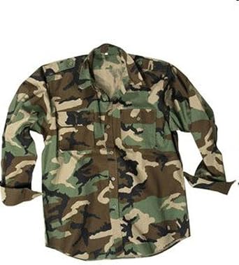 Mil-Tec Ripstop Shirt Long Sleeve Woodland