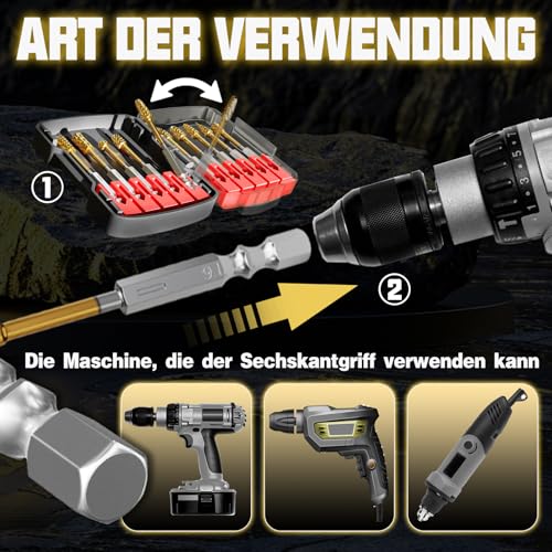 METOTY 10 Stück Hartmetall-Frässtifte Set,dremel fräser, Hartmetall Rotationsfräser-Set,mit 6.35mm Schaft, für Schleifen, Schnitzen, Metallpolieren, Gravieren, Bohren