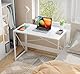 Coavas Klappbarer Schreibtisch, Einfache Montage, 100 cm Schmaler Computertisch mit Stauraum, Platzsparend für Büro, Homeoffice, Wohnzimmer und Arbeitszimmer, Stabil, Weiß