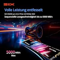 SIX NVME M.2 SSD PCIe 4.0-1T 2280 ssd, Lesen bis zu 5.000MB/s für Gaming PS5 Speichererweiterung mit heatsink, Interne Solid-State-Laufwerk gen 4x4 für Laptop Desktop – Ansicht 4