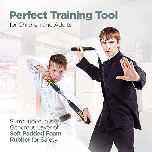 Logest Nunchucks - Pack Of 2 With Storage Bag Safe Foam Rubber & Steel Chain Training Nunchakus For Kids Or Adults Beginners For Martial Arts Practice Nunchaku Ninja Foam Nunchucks For Kids & Adults #TOP4