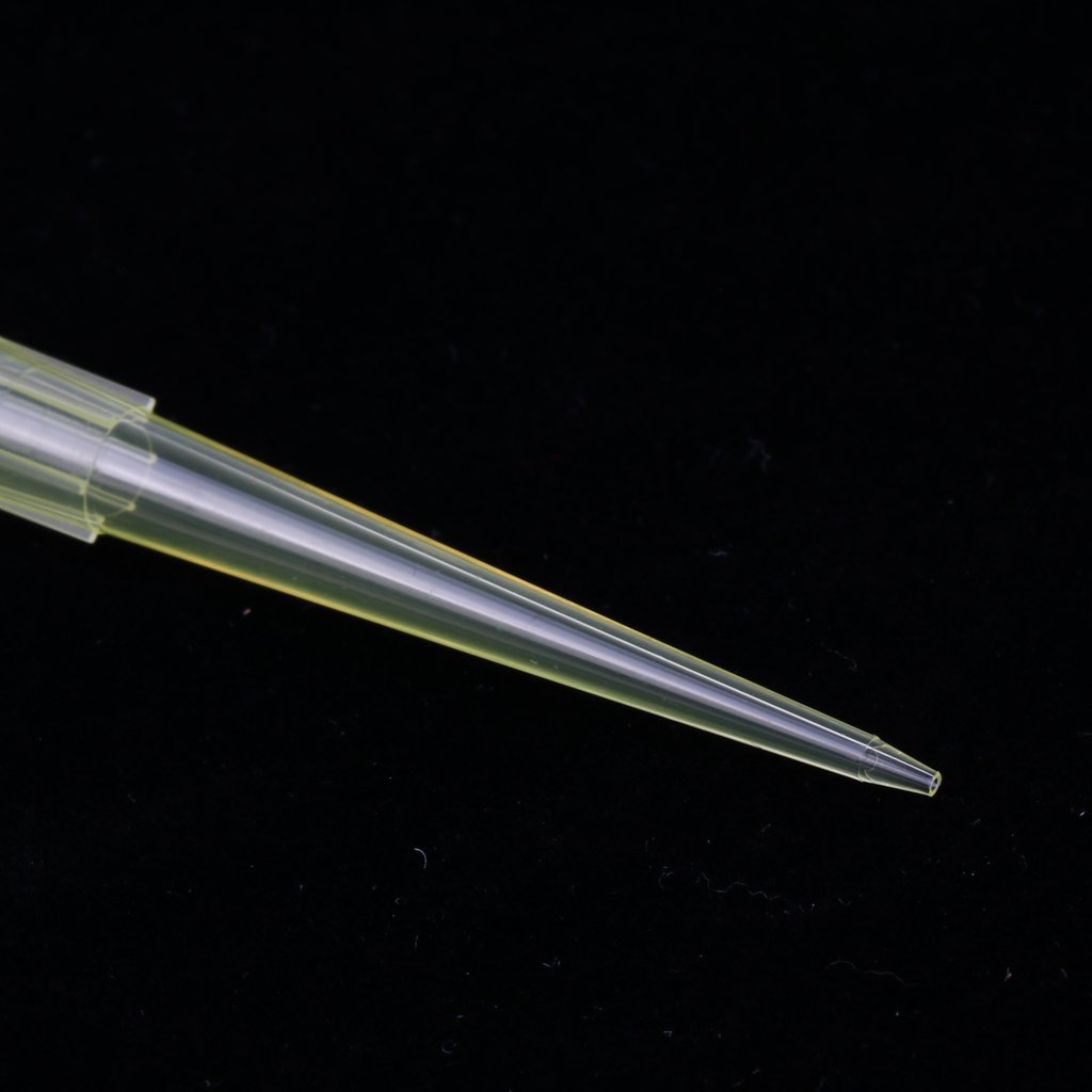 Laboratory Clear Pipette Tips / 200ul / Fine Tip Pipet / Yellow