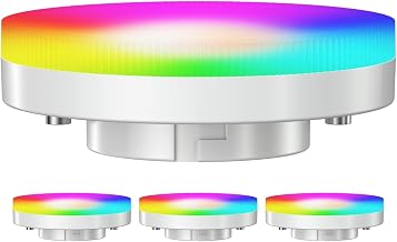 ledscom.de 4pcs GX53 RGB LED Bulbs, Warm White - Cool White (2900-6100K), 6.6W, 670lm, 107°, Smart Home, WLAN, Alexa, Matte