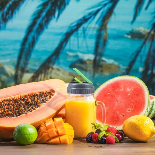 Mijayenv 2Pack Wide Mouth Mason Jar Lids With Straws Leak-Proof Airtight Seal Mason Jar Straw Lids For Mason Jars Wide Mouth Reusable Canning Lids For Drink,Store(Jars Not Included) (Green And Blue) #TOP6