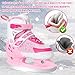 Nattork Adjustable Ice Skates, Blue Ice Skating Shoes for Kids, Boys and Girls, Hockey Lace-Up Skates - Soft Padding and Reinforced Ankle Support with 4 Sizes Adjustments