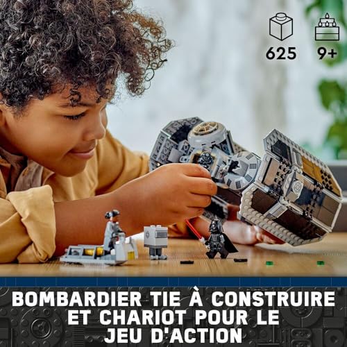 LEGO Star Wars 75347 Le Bombardier TIE - Jeu de Construction - Maquette de Vaisseau Spatial - Figurine & Minifigurine Dark Vador avec Sabre Laser - Cadeau Garçon 9 Ans