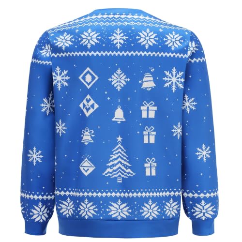 Santa Hat Tabby Cat Blue Sweatshirt, alternative view 3
