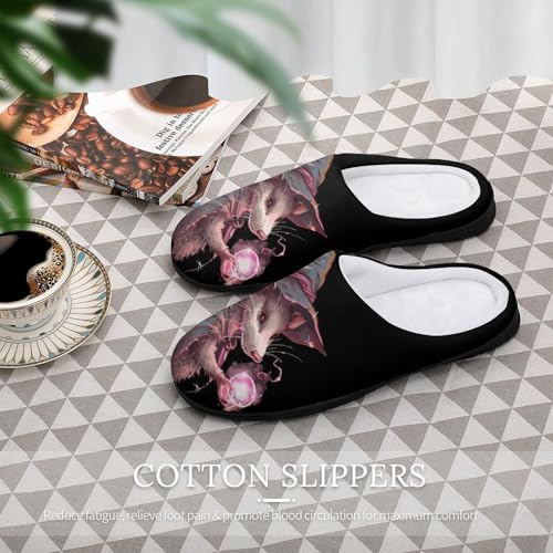 Wizard Opossum Warm House Slippers For Women Indoor Outdoor Casual Non-Slip Bedroom Shoes4
