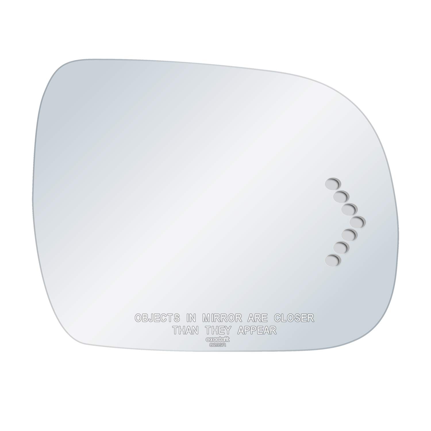 exactafit 8211SR Passenger Side Mirror Signal Glass Replacement Right Door Rear View Lens Compatible With Toyota Sienna 2005 2006 2007 Diagonal 7-13/16 Inch