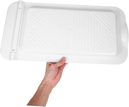 Thickened Plastic Squat Toilet Cover Lid Replacement with Anti-slip Surface Heavy Duty Squatting Pit Toilet Lid for Bathroom Restrooms White