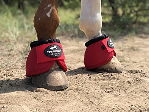 Image of 2520D Horse Bell Boots No-Turn Horse Bell Boots, Equine Ballistic Hoof Overreach Bell Boot, Pair
