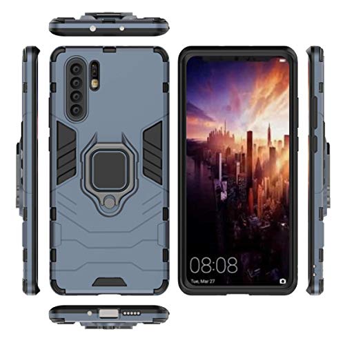Phone Case for Huawei P30 Pro with Tempered Glass Screen Protector Cover and Magnetic Ring Holder Stand Kickstand Slim Hard Cell Accessories Huwai Hawaii Hwauei Haweii P 30 30pro Men Women Cases Blue by FDCWTSH - Used condition - Image 7