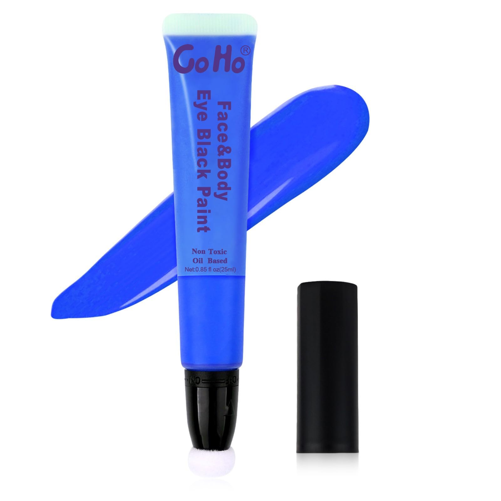 Go Ho Blue Face Paint,Waterproof Eye Black Baseball,Cream Blue Face Body Paint for Halloween Cosplay SFX Smurf Mystique Avatar Clown Makeup