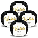 Vielseitig: Die schwarze Wolle ist gut zu verarbeiten, ergibt ein gleichmäßiges Maschenbild. Mit Wollidu Kira Wollknäuel als Handstrickgarn gelingt ihr Handarbeitsprojekt.