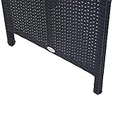 Outsunny 6 Pieces Rattan Garden Furniture Set, 8-Seater Garden Corner Sofa Set with 3 Loveseats, Glass Top Table, Footstools, Outdoor Conservatory Furniture with Cushions for Patio, Black - Image 9