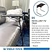 Table-Mate Ultra Folding TV Tray Table and Cup Holder, Adjustable to 6 Heights and 3 Angles with Device Holder (Black)