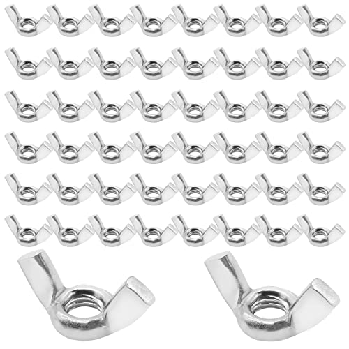 Waziaqoc 1/4"-20 Wing Nuts, 50Pcs, 304 Stainless Steel