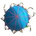 Rimobul Oriental Needle Pin Cushion with 10 Kids - Blue