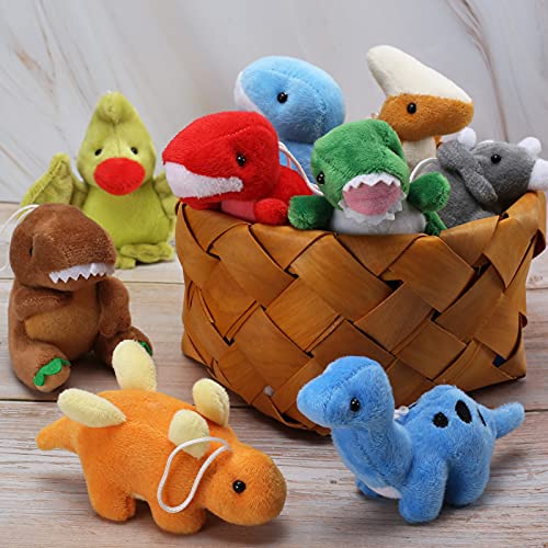 16 Pack Plush Dinosaurs Bulk, Mini Dinosaur Figures Assortment Keychain Toy, Soft Dino Stuffed Animal Set Gifts For Kids, Easter Basket Stuffers, Goody Bag Filler, Doll Machine, Toddler Party Favors #TOP1