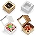 Cuisiner [50Pack] Bakery Boxes with Window 4x4x2.5 (Brown)