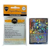 SpireHues 100 fundas de protección para tarjetas fotográficas Kpop, superficies holográficas claras y texturizadas de piedras preciosas, 65 x 90 mm, juego de mesa y funda para tarjetas de negociación
