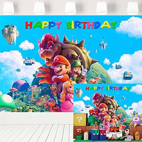 Super Mario Movie Birthday Party Backdrop Cover