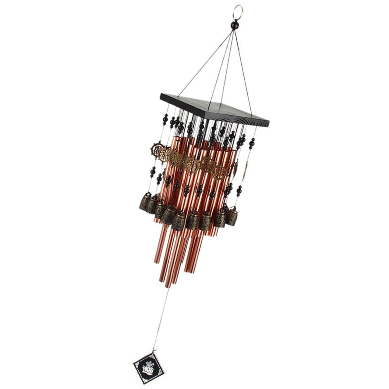 Toddmomy Retro Windspiel aus Bronze und Kupfer mit Aluminiumrohren Kreative Gartendeko für Balkon und Terrasse Umweltfreundliche Windspiele mit Beruhigendem Klang Geschenkidee für Heim