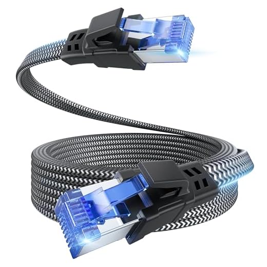 EWIND Anti-Tear Nylon for Cat 8 Ethernet Cable, 15FT Heavy Duty High Speed 40Gbps 26AWG 2000Mhz Internet Network Cable with Gold Plated RJ45 Connector, Durable Shielded LAN Cable for Modem, Router, PC