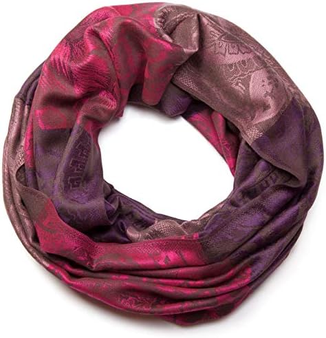 Foulard Soie Unisexe Ufash - Écharpe Pashmina 100% Soie D'Inde - Motifs Paisley - 160x35 Cm - Unisexe - Plusieurs Coloris Foulard Rouge