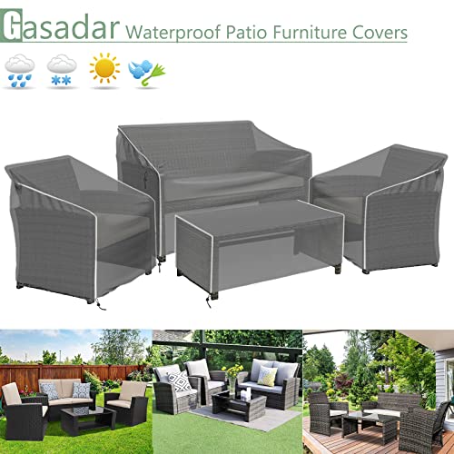 Gasadar G18-5 Outdoor Furniture Cover Waterproof, 4 Piece Patio Furniture Covers, 600D Patio Furniture Set Covers thumb #5