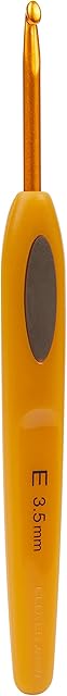 clover 1005/E Soft Touch Crochet Hook: 3.50mm, 3.5mm, Yellow