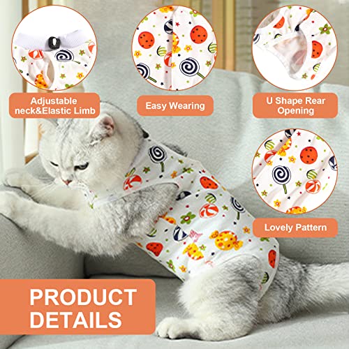 Image of Cat Recovery Suit, 1 Pack Soft Cotton Cat Wound Surgery Recovery Suit After Surgery Wear for Cats, S