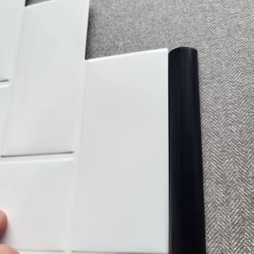 Miniatura 4 de Moldura para azulejos despegar y pegar para protector contra salpicaduras (negro, paquete de 10, 12 pulgadas de largo x 0.5 pulgadas de ancho x 0.25