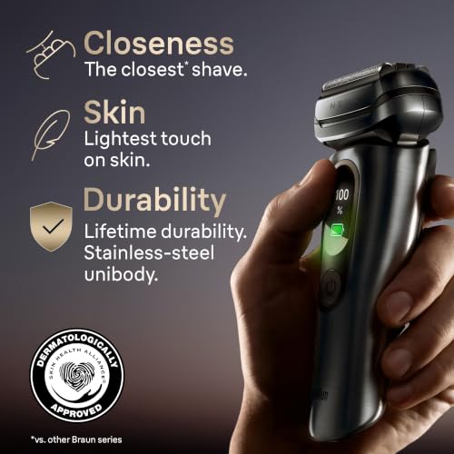Braun NEVO Men's Electric Shaver with World's 1st AeroTouch Technology, Includes Premium 7in1 Care System, Power Travel Case, Smart Display. Braun's Best Electric Razor, 17010C - image 6