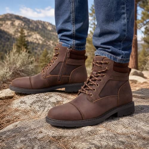 Image of Arkbird Mens Chelsea Boots, Stylish and Comfort Leather Chukka Ankle Boots with Zipper