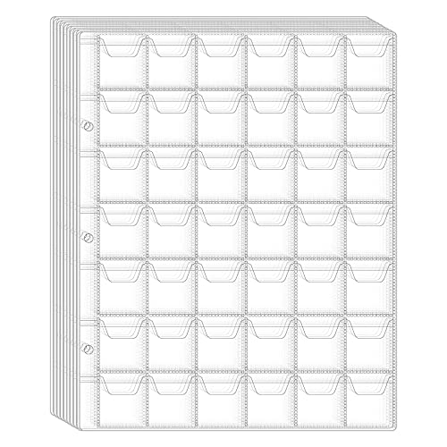 Coin Collection Supplies,10 Sheets 420 Grids Plastic Pocket Pages Coin Holders for Stamp Coin Medals Badge Collecting Supplies
