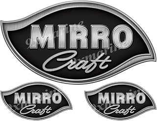 3 MirroCraft Boat Stickers "3D Vinyl Replica" of Original - 10" Long
