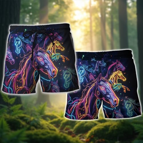 Neon Animal Men's Swim Trunks - Galaxy Space Mens Swim Trunks with Mesh Lining Swimwear Bathing Suits Set 802