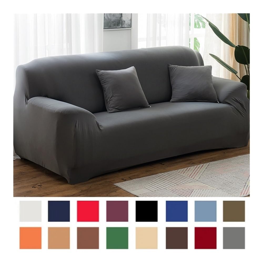Copridivano elastico, in tinta unita, per soggiorno, in spandex, ad angolo componibile, copridivano a 1/2/3/4 posti (cammello, 4 posti, 235-300 cm)