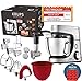 Produktbild Krups Premium Küchenmaschine 17 teilig, 4,6L Edelstahlschüssel, Silikonschüssel, 4 Rührwerkzeuge Edelstahl, spülmaschinenfest, 1100W, Schnitzelwerk, Fleischwolf, Gratis Rezepte und 12er Cupcake Form