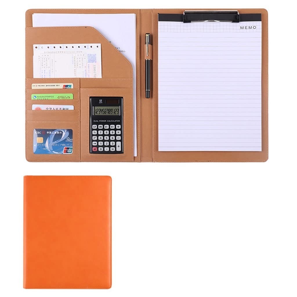 Schreibmappe A4 Klemmbrettmappe Portfolio-Ordner A4 Konferenzordner Business Padfolio mit Schreibblock Dokumententasche Karte für Business School Büro