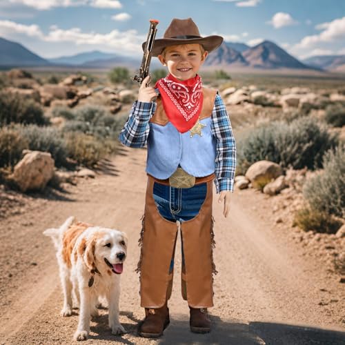 Disfraz de vaquero para niños 6 piezas miniatura 5