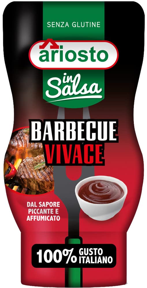 Italian Gourmet Salsa Barbecue Vivace BBQ würzig glutenfrei 10 x 315g | Mit italienischen Tomaten, gusto affumicato e piccante, cremige Grillsoße, Gesamtnettogewicht 3,15 kg + Kostenlos Polpa 400g