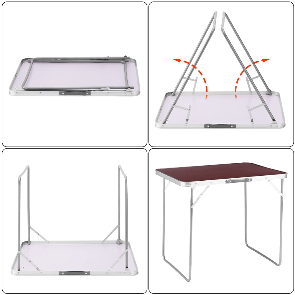 Campingtafel Houtlook Aluminium 80x60x70cm Inklapbaar