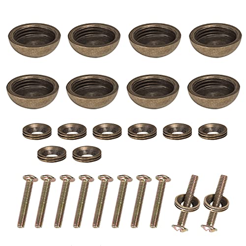 8Pcs Decorative Caps Cover Nails Copper Mirror Screws Sign Holder Advertising Nails Cap Fasteners Hardware Vintage Bronzed For Mirrors,Tea Tables, Wardrobes, Or Glass Furniture (15Mm) #TOP1