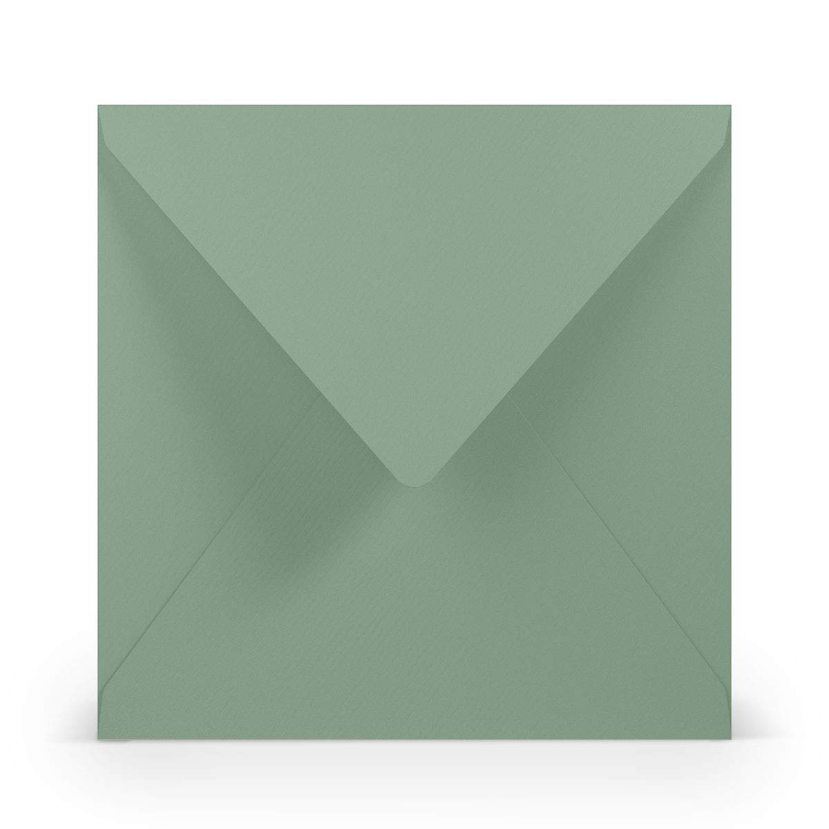 PAPERADO 200 Briefumschläge quadratisch Eucalyptus gerippt - 100 g/m² Kuvert Ohne Fenster 16,4 x 16,4 cm - Hochzeits Umschläge mit Nassklebung spitzer Klappe