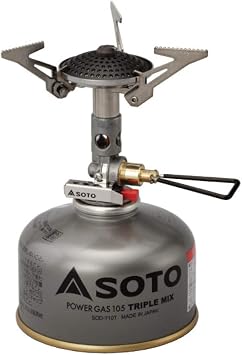 SOTO SOD-300S Single Burner, Compact, Equipped with Micro Regulator High Heat Power, Wind Resistant, OD Can, Storage Pouch Included, Solo, Trekking, Mountain Climbing, Micro Regulator Stove