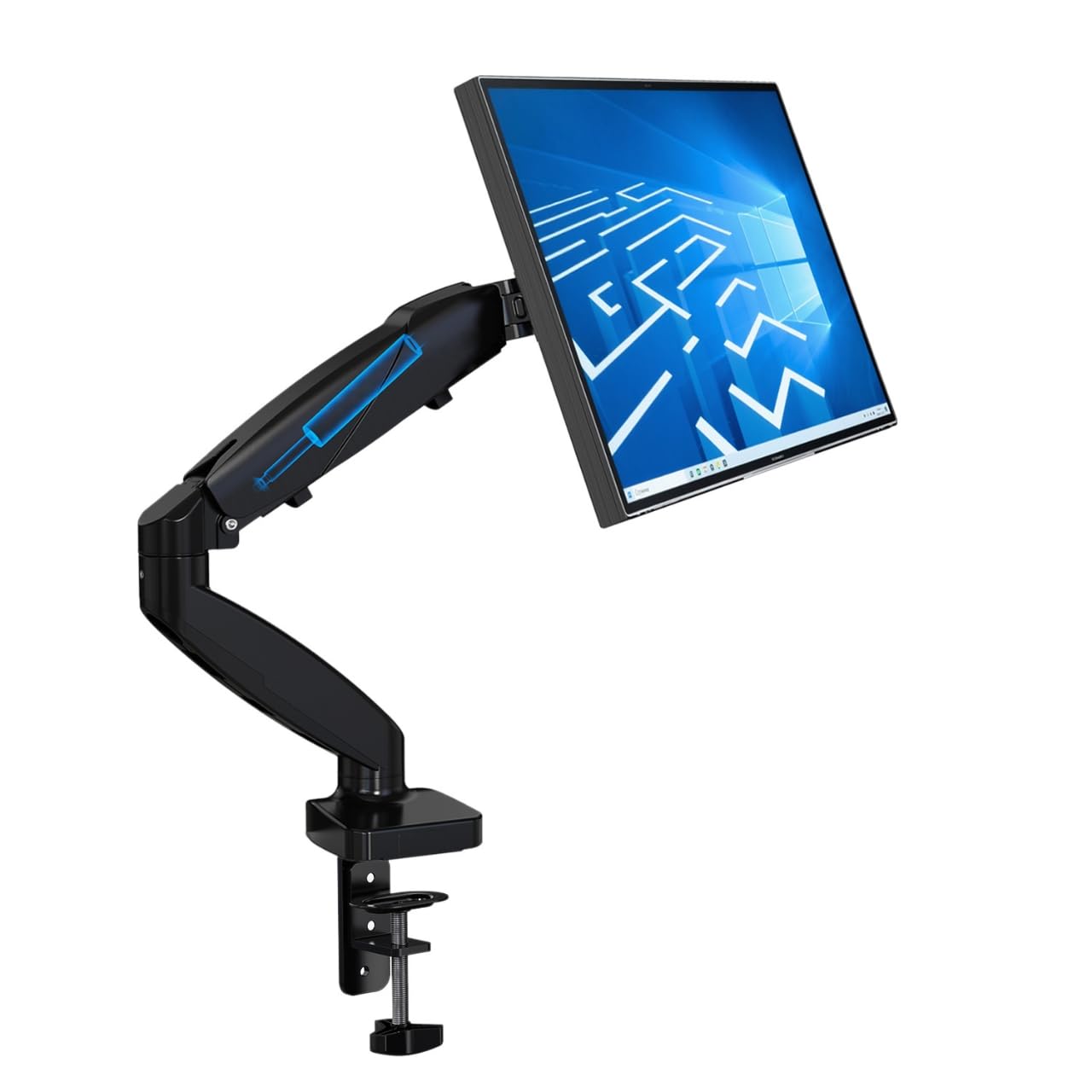 Single Monitor Arm Mount for 13-32 Inch Screens - Gas Spring Adjustable Stand with VESA 75x75 100x100 Clamp